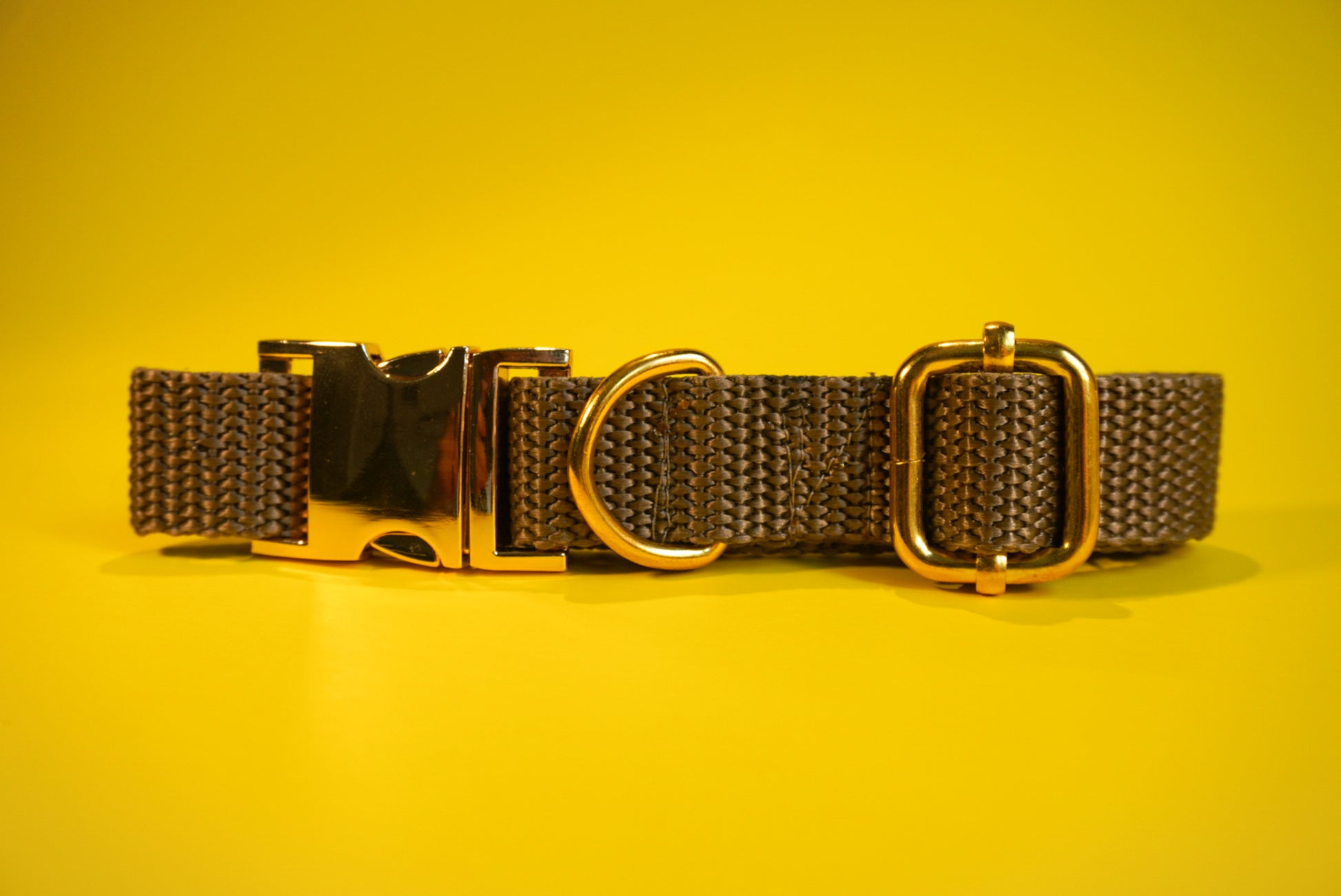 Tan Durable Webbing Dog Collar – Lightweight, Strong & Adjustable