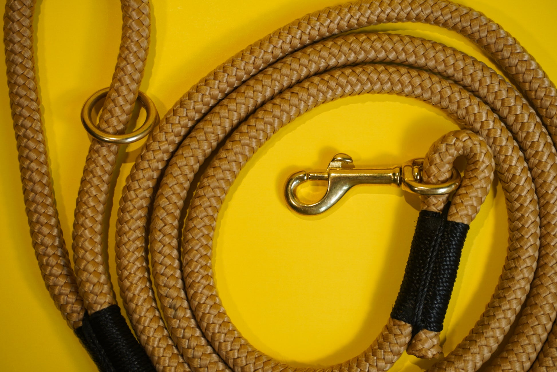 Tan Diamond Braid Dog Leash – Universal Fit for All Sizes, Lightweight & Durable Polypro Rope